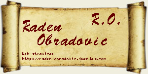 Raden Obradović vizit kartica